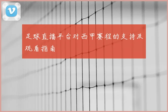 足球直播平台对西甲赛程的支持及观看指南